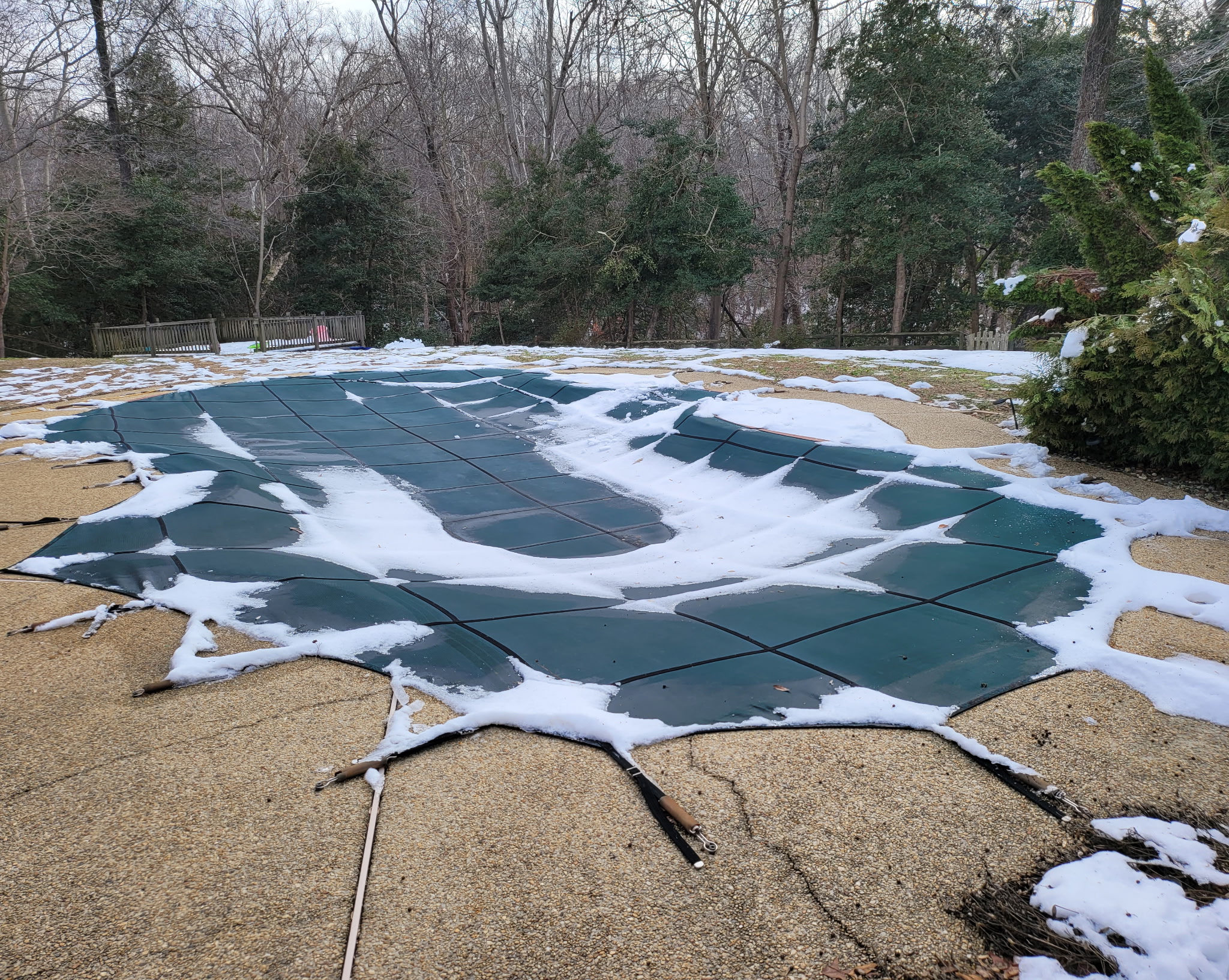 Winter safety cover installation — completed project