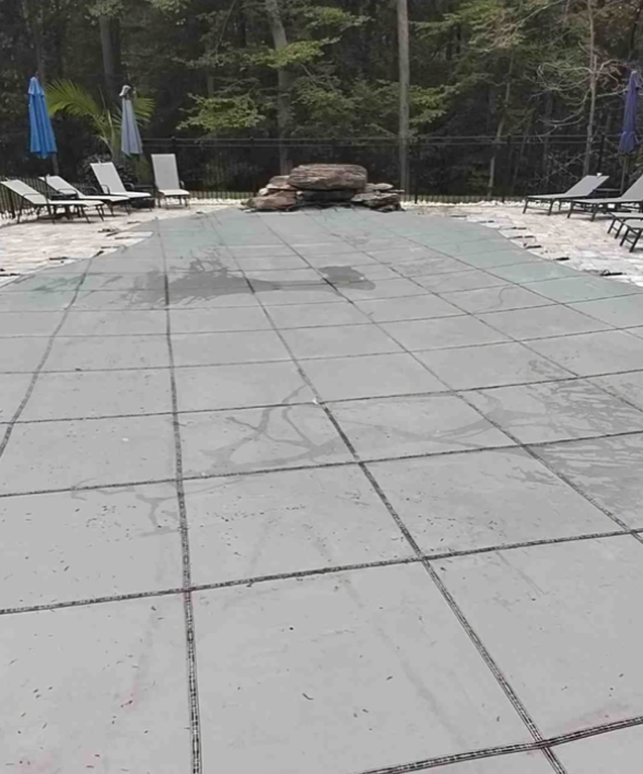 Pool closing cover installation