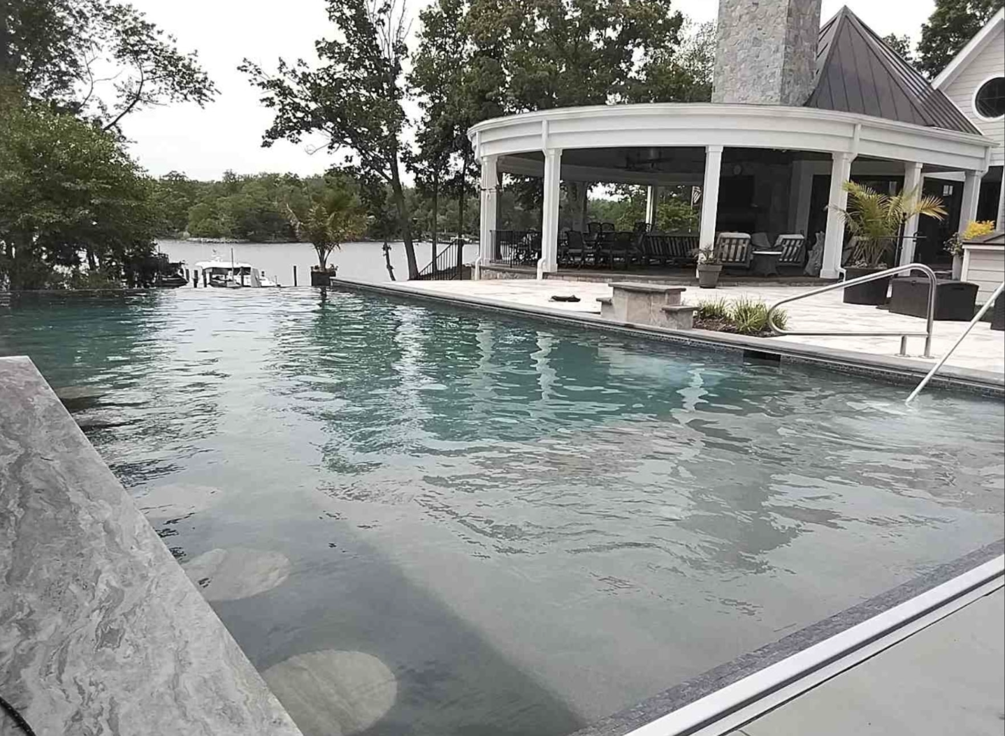Clean pool water close-up