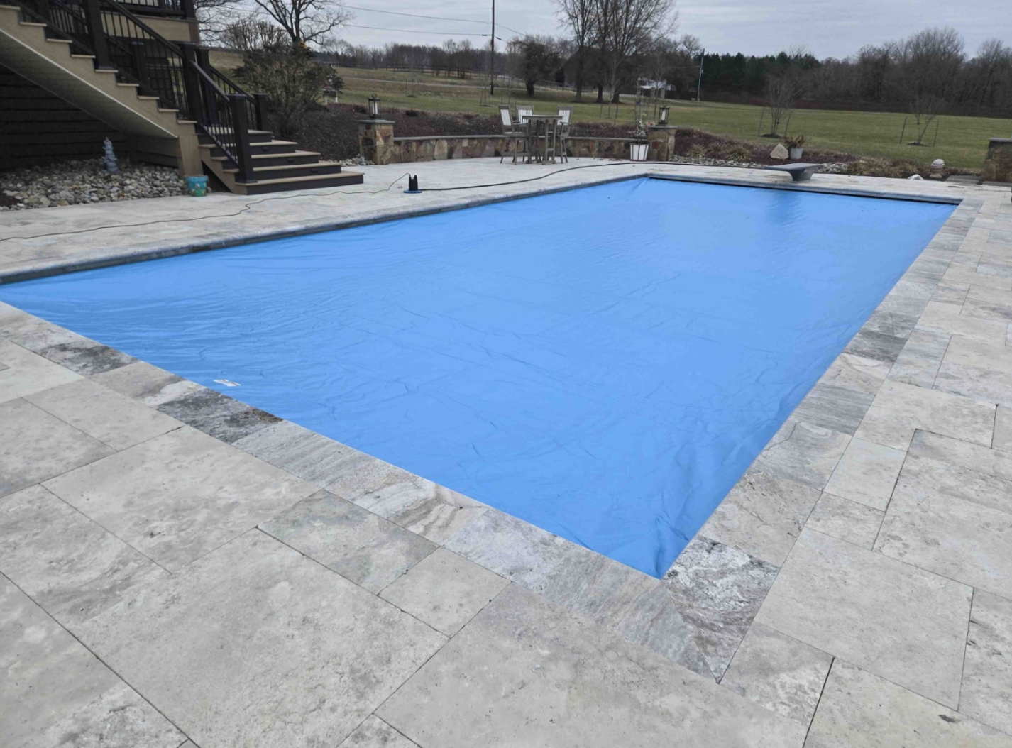 Custom pool deck installation by AquaPros in Southern Maryland
